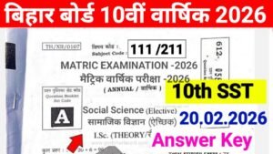 Bihar Board 10th Social Science Answer key 2026